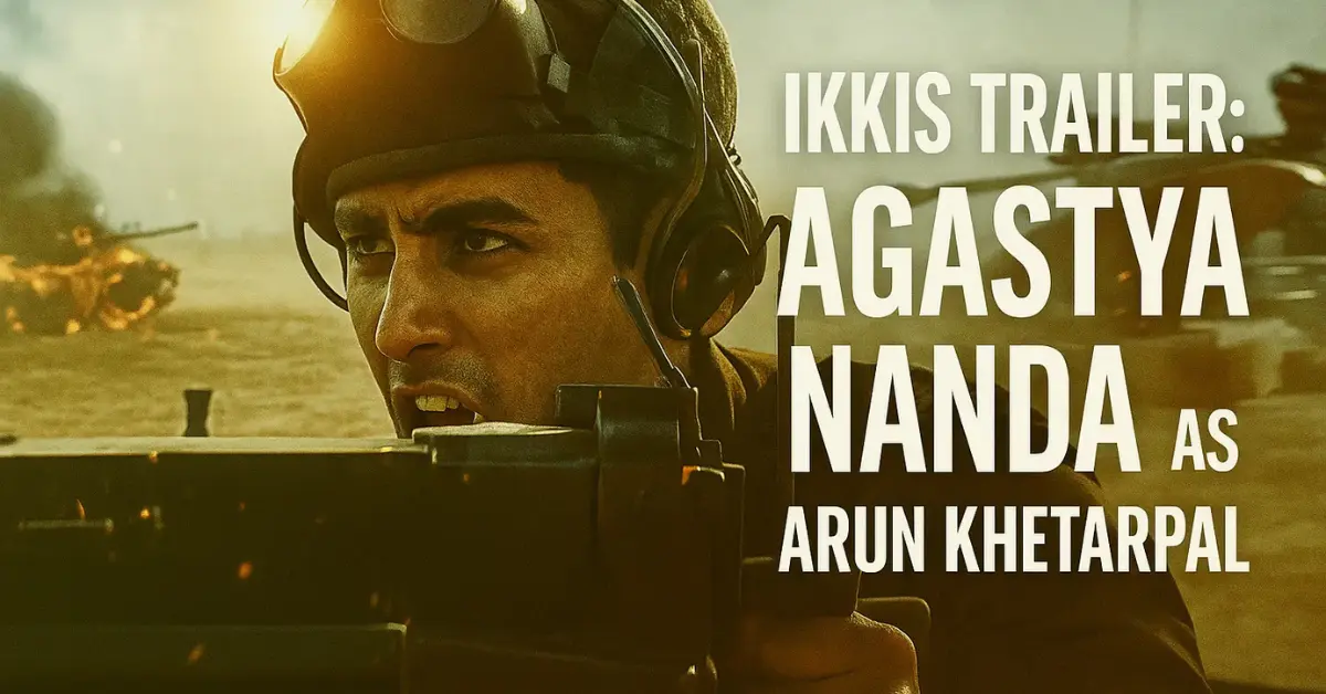 Agastya Nanda as Arun Khetarpal in Ikkis trailer – an intense war scene from Sriram Raghavan’s film showing bravery on the battlefield.