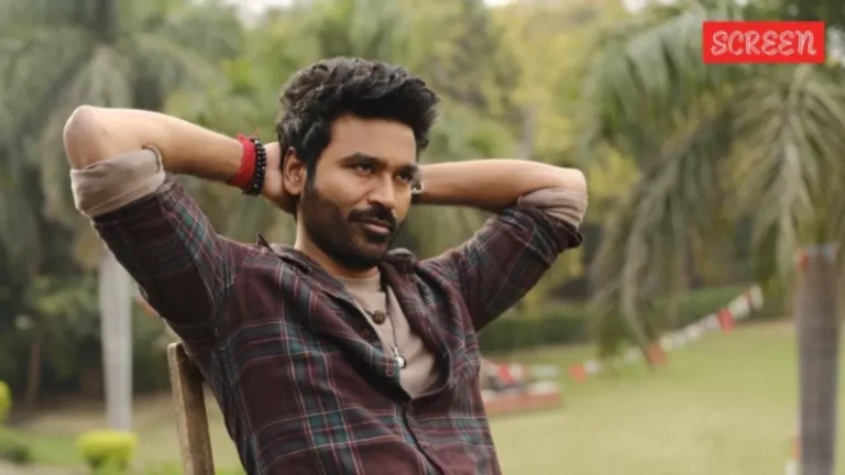 Dhanush in a still from Tere Ishk Mein movie showing the actor in a contemplative pose